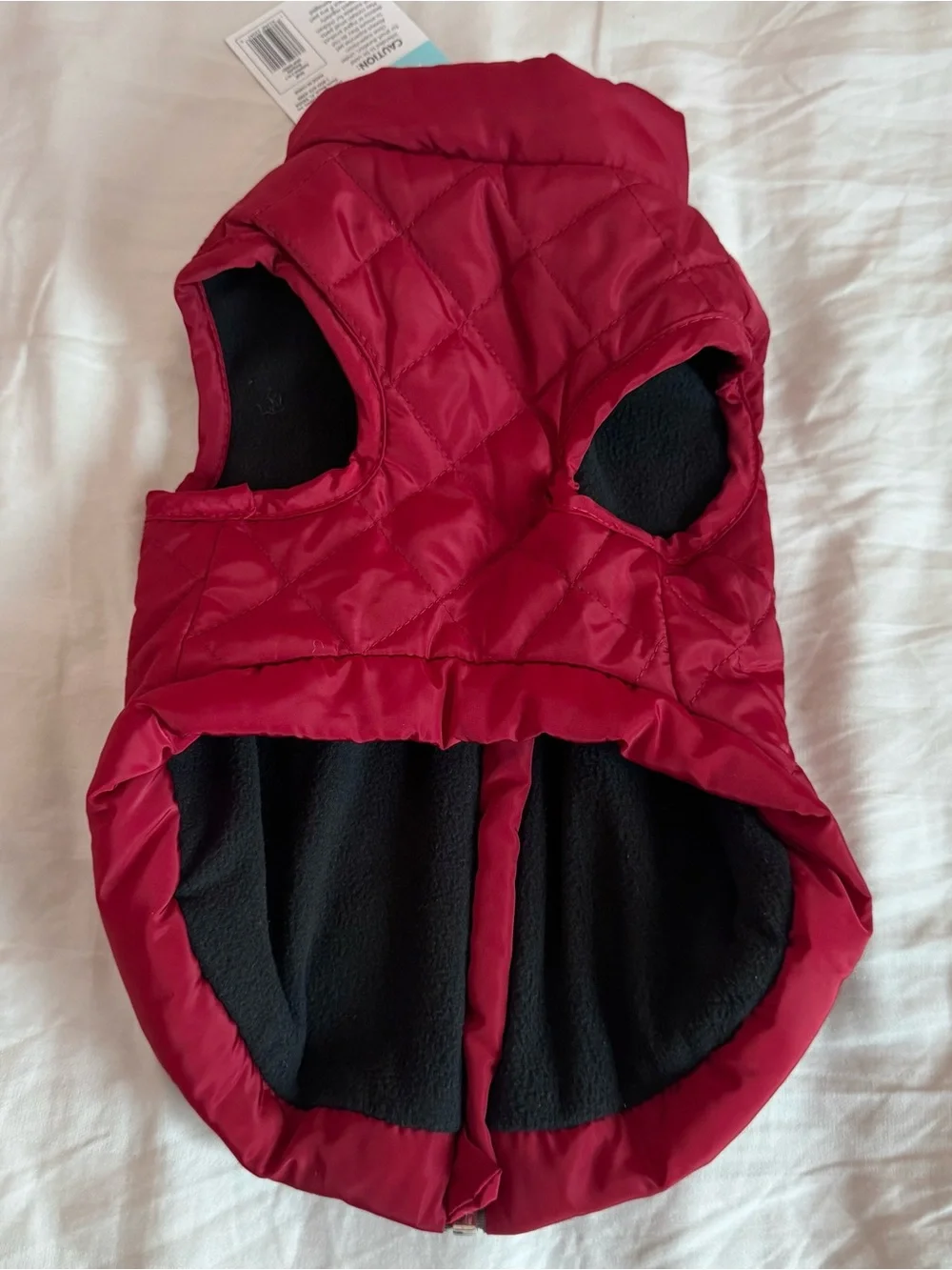 Frisco Dog Quilted Red Puffer Jacket with Reflective Trim Size Small